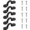 Artibetter 5 Set Fibbia Elastica per Kayak in Nylon Nero, per Canoe e Rafting | Fibbia Compatta e Facile da Usare, per Linee di Rafting e Canoe, Si Ripone Facilità
