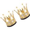 OUNONA 2 Pezzi Decorazione p e r Casco Corona Oro in Metallo e Pietre | Accessorio Decorativo per Casco, Facile da Applicare e Rimuovere, Uso su Biciclette e Motociclette