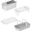 Gettimore Portatile di alluminio Campeggio Lunch Box con Steamer & Grill | Pesa meno dei normali kit in acciaio, struttura robusta, si adatta facilmente agli zaini, ideale per escursioni