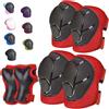 MUSLONG Set di 6 ginocchiere per bambini, regolabili, gomitiere e polsiere per pattinaggio in linea, per pattinaggio a rotelle, biciclette, skateboard