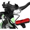 OUNONA Luci per Bicicletta LED Ricaricabili USB, Set 4 in 1 | Supporto Telefono Regolabile, Clacson ad Alta Potenza, Power Bank 4000 Mah, ABS Nero