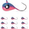 MUUNN Confezione da 10 maschere in tungsteno per pesca sul ghiaccio, esche fluorescenti in tungsteno per pesci panfish lacrima e ghiaccio in tungsteno (HP1, 3,2 mm)