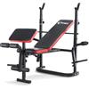 FFitness Panca Pesi Pieghevole Multifunzione Palestra Pettorali con Supporto Bilanciere e Schienale Regolabile
