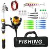 Genérico Combo di canne e mulinelli da pesca, set di attrezzatura telescopica con | Canna da pesca completa per molo, mare, lago, fiume, laghetto, acqua salata, acqua dolce, ghiaccio, surf