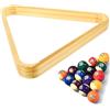 Dobufeet Triangolo per piscina, 9 palline Natrual in legno per piscina, accessori da biliardo per palline standard da 6,35 cm