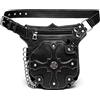 PYSLANPSF Marsupio Punk Borsa a tracolla da uomo con tasche retrò Steampunk per Escursioni in Bicicletta