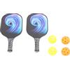Halearo Set di pagaie dal design leggero con impugnatura comoda, perfetta per giocare in interni ed esterni, 2 racchette e 4 palline