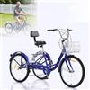 Generic Triciclo da passeggio a 3 ruote per adulti da 24 pollici, ideale per anziani, per lo shopping e i picnic.