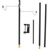 PRETYZOOM Lampione da Campeggio Pieghevole, Supporto per Luce da Campeggio, Lega di Alluminio, Altezza Regolabile 120cm, Nero, Gancio, per Tenda e Giardino