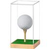 Wiffe Vetrina trasparente per palline da golf con coperchio a tenuta | Custodia in acrilico trasparente per palline da golf con base in legno per cuffie singole collezioni di palline di facile