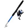 Gadpiparty Canna da Pesca Telescopica Portatile Blu in Acciaio Inossidabile | Uso Outdoor e Pesca Sul Ghiaccio, Rivestimento Resistente All'usura, Uscita Fluida del Filo, Plastica