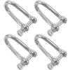 BESTYASH 4 Pezzi Grillo Girevole in Acciaio Inox, per Ancoraggio Marino 5 MM | Chiusura a Perno, Design a Corpo Torto, per Ponti e Ormeggio su Imbarcazioni e Banchine