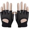 TOPBATHY Guanti da Allenamento Donna Mezze Dita per Fitness e Pesi Nero | Microfibra e Silicone, Traspiranti Prese Sicure, Protezione del Palmo, per Ragazze e Donne