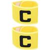 JECOMPRIS 2 Pezzi Fascia da Capitano Professionale Gialla in Gomma, Leggera | Antiscivolo e Portatile, Uso Sportivo Multiuso, per Basket e Baseball, Stile alla Moda