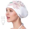 COPOZZ Cuffia da nuoto da donna, in silicone, per capelli lunghi, per adulti, per proteggere i capelli e le orecchie, alta elasticità, resistente agli strappi e riduce la penetrazione dell'acqua del cloro