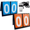 JRSHIRLEYLTD 2 pezzi tabelloni da tavolo portatili, segnapunti pallavolo, tabellone segnapunti, 2 colori, con 1 fischietto da arbitro, per calcio, pallacanestro, pallavolo, ping pong