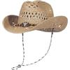 GEMVIE Cappello da Cowboy Occidentale Intrecciato a Mano con Tesa Larga Paglia Panama Cappello da Sole per Uomo e Donna