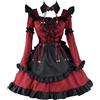 OMZIN Donna Halloween Lolita Maid Cosplay Costume Kawaii A Line Ruffle Layered Mini Abito