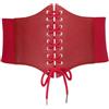 VONMELLI Renaissance Corsetto Cintura da donna con lacci larghi elastici in | Cintura elastica in vita retrò con elastico laterale in pelle PU legata per feste in costume di Halloween
