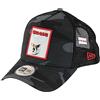 New Era Gremlins Patch + Pin Camo-Black A-Frame Adjustable Trucker Cap