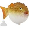 Phefop Acquario Pesce Palla Simulazione Luminosa Pesce di Gomma Galleggiante Giocattolo Sotto La Vita Marina Regali Educativi con Ventosa per Bambini Amanti degli Animali (ORANGE)