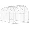 vidaXL Pollaio Argento 400 x 200 x 200 cm Acciaio zincato