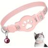 PHYNDR 1 Pezzo Collare GPS Cat Tracker,Collare GPS Gatto,Senza Abbonamento E Sim,Localizzazione in Tempo Reale,Impermeabile e Durevole,Riflettente,Compatibile con iOS(rosa)