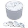 JEFFRIZ Grinder Alluminio CNC 63 mm Bianco con Rivestimento Ceramico Antiaderente - Tritaerbe 4 Parti di Alta Qualità per Erbe Secche | Filtro per Polline | Jeffriz | Cucina e Aromaterapia