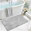 DEXI Tappeto Bagno 50 x 80 cm, Ultra Sottile, Grigio | Asciugatura Rapida, Super Assorbente, Antiscivolo, Lavabile, Tappetino Bagno per Doccia e Lavabo