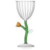 Ichendorf Milano Calice Ottico Fiore Ambra | Collezione Botanica | 28 cl | Vetro Borosilicato | Fatto a Mano