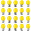 HUAMu 20 X Giallo Luci Decorative Colorate Lampadine Led E27 2W, B4U Risparmio Energetico Lampada Colorata, Golf Palla Lampadina, Per Esterno Interna Stringa, Natale Albero, Festa Luci Notturne