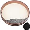 BGMUSER Ocean Drum - Tamburo a onde di grandi dimensioni da 40,6 cm, con pelle di capra, perline ondulate in acciaio e plastica, borsa, strumento di guarigione del suono per yoga, meditazione e relax