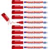 edding 8400 - Pennarello per CD/Dvd/BD, 10 pennini, Punta Tonda fine 0,5-1 mm, per etichettatura Permanente di CD, Dvd e Dischi Blu-Ray, Colore: Rosso