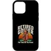 Sunset Retro Golf Retirement Custodia per iPhone 12 mini Golfista in pensione a tempo pieno sul verde