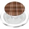 Autunno autunno moda plaid scozzese flan Modello estetico scozzese marrone beige per donne e ragazze PopSockets PopGrip per MagSafe