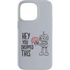 Stick Figure Humor Holding Brain with Cl Custodia per iPhone 14 Pro Max Divertente cervello robot Hey hai lasciato cadere questo