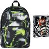 Seven Zaino Scuola FREETHINK, Doppio Scomparto, Nero, 34 L, Scomparto porta pc ablet,+Diario Pocket Scuola Datato 12 Mesi per Bambini e Ragazzi