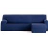 ECOMMERC3 | Copridivano Chaiselongue Braccio corto destro Bielastico traspirante - Copridivano Chaiselongue Colore Blu Regolazione Gomme e Schiume di sostegno, Protezione dall'usura