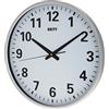 Unity Orologio da parete Unity, Tejo 38 cm quadrante trasparente lancette ultra silenziose, argento