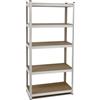 General Trade Scaffale con 5 ripiani in mdf e metallo grigio e marrone 90x40x180 cm