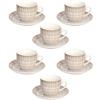 Tognana Set 6 tazze the con piatto 200 cc Virtuo New Bone China Beige Linea Iris di Tognana