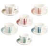 Tognana Confezione 6 tazze caffè con piatto 80 cc Nanami New Bone China Multicolor Linea Iris di Tognana