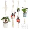 LIAILA 4 Portavasi da Appendere, Vasi da Appendere in Cotone con Ganci, Boho
