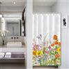 Bovlleetd Tenda da Doccia Piccola Stalla Botanica Fattoria Vivid Rustico Wildflower Verde Foglie Tenda da Doccia per il Bagno Impermeabile Tessuto Vasca da Bagno Accessori 92x183cm