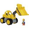 BIG Pala gommata Power-Worker + pupazzetto - Macchinina ideale per i viaggi, ruote in materiale morbido, braccio di carico snodabile, pupazzetto incluso, per bambini dai 2 anni in su