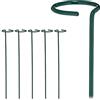 Relaxdays Bastoncini per Piante in Metallo, Set da 6 Ausili per Rampicanti, Supporti Piantine, L: 40 cm, Verde Scuro, Acciaio, 40 x 6 x 6 cm