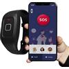 Maxcom FW735 - Braccialetto per chiamate di emergenza per anziani, adulti, con pulsante di emergenza SOS, con posizione e funzione telefono, con applicazione gratuita per smartphone, GPS,