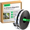 WORKMAX Nastro magnetico A+B autoadesivo per zanzariere (8+8 m) | A e B con forte attrazione reciproca, strisce magnetiche autoadesive con contropartita e adesivo potente, tagliabile