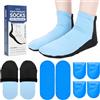Coldcool Calze riutilizzabili per terapia del freddo, calze in gel congelate, pantofole per piedi, talloni, lesioni, chemioterapia, sollievo dal dolore alla caviglia (blu)