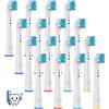 wangos Testine Di Ricambio Per Braun Oral B Spazzolino Elettrico, Generiche Ricariche, Clean Care Cross Action Rimozione Placca, Delicato Sulle Gengive 16 Pezzi Bianco